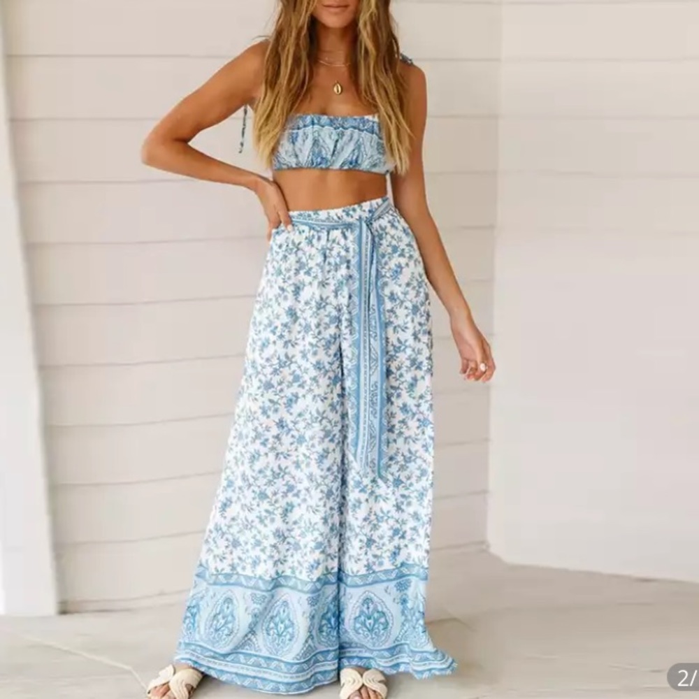 NEW Two pieces set boho L;XL  summer